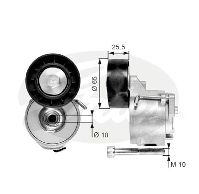 Rolo tensor, correia trapezoidal estriada poli V DriveAlign®