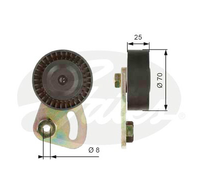 Rolo tensor, correia trapezoidal estriada poli V DriveAlign®
