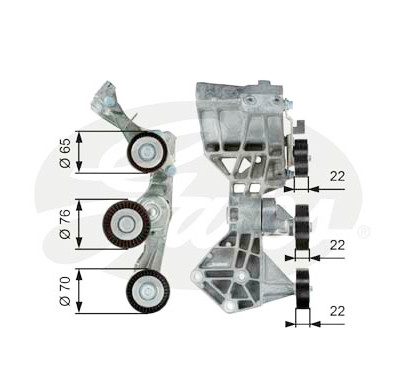 Rolo tensor, correia trapezoidal estriada poli V DriveAlign®