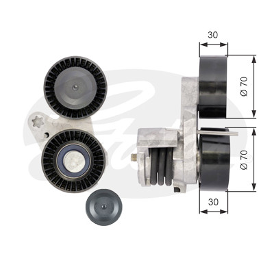 Rolo tensor, correia trapezoidal estriada poli V DriveAlign®