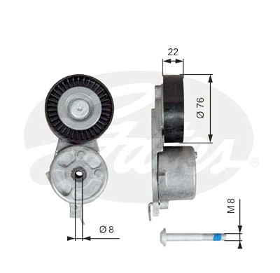 Rolo tensor, correia trapezoidal estriada poli V DriveAlign®