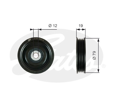 Rolo tensor, correia trapezoidal estriada poli V DriveAlign®