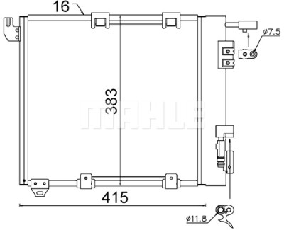 Condensador, ar condicionado MAHLE ORIGINAL AC 349 000S