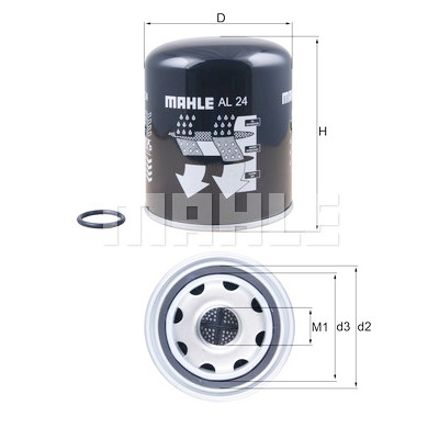 Cartucho secador de ar, sistema de ar comprimido MAHLE ORIGINAL AL 24