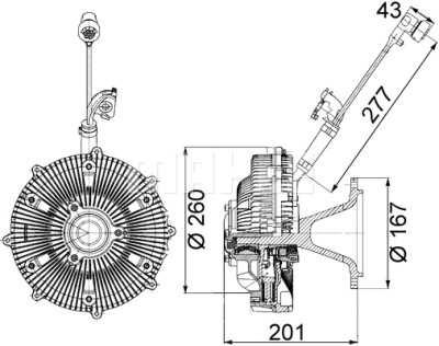 Embraiagem, ventilador do radiador