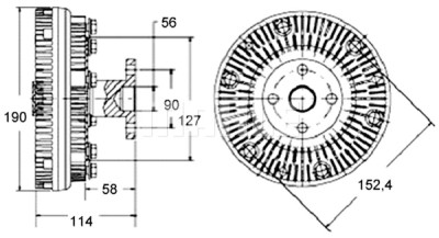 Embraiagem, ventilador do radiador
