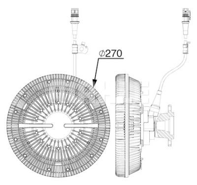Embraiagem, ventilador do radiador