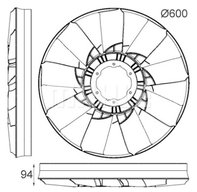Ventoinha do ventilador, refrigeração do motor