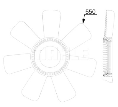 Ventoinha do ventilador, refrigeração do motor