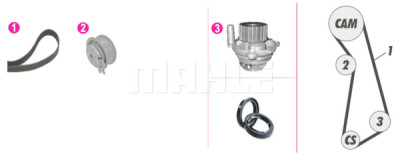 Bomba de água + kit de correia dentada
