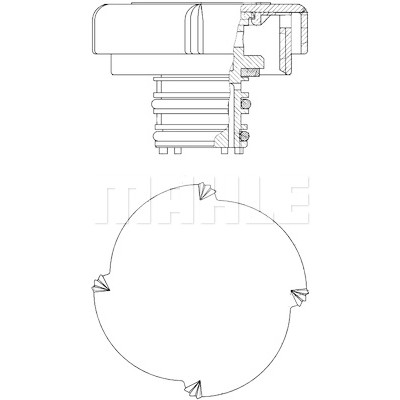 Tampa de fecho, recipiente de líquido de refrigeração