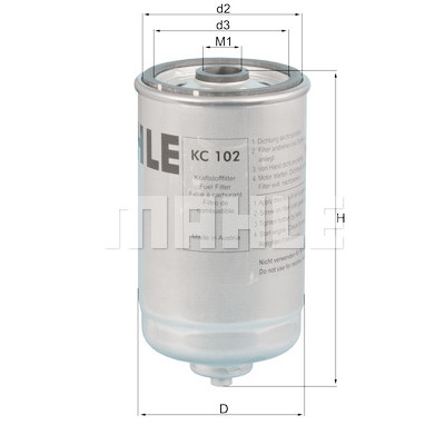 Filtro de combustível MAHLE ORIGINAL KC 102