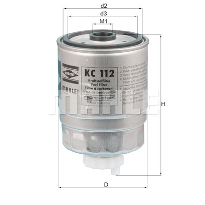 Filtro de combustível MAHLE ORIGINAL KC 112
