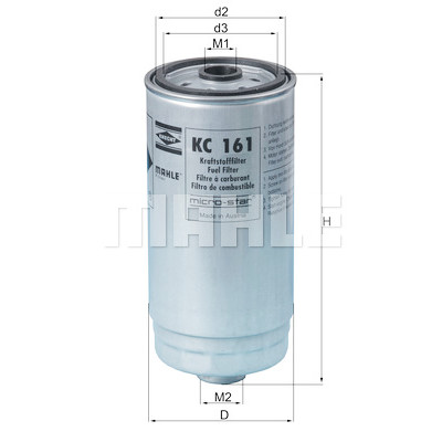 Filtro de combustível MAHLE ORIGINAL KC 161