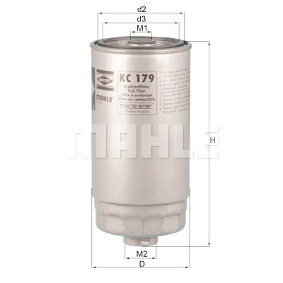 Filtro de combustível MAHLE ORIGINAL KC 179