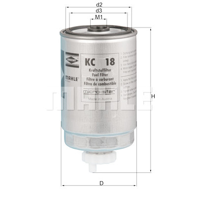 Filtro de combustível MAHLE ORIGINAL KC 18