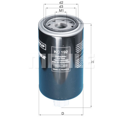 Filtro de combustível MAHLE ORIGINAL KC 192