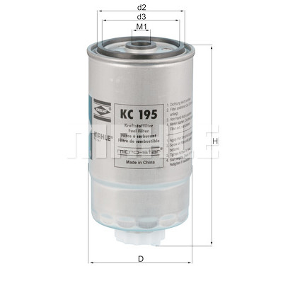 Filtro de combustível MAHLE ORIGINAL KC 195