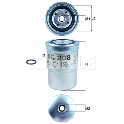 Filtro de combustível MAHLE ORIGINAL KC 208