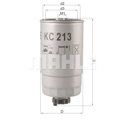 Filtro de combustível MAHLE ORIGINAL KC 213