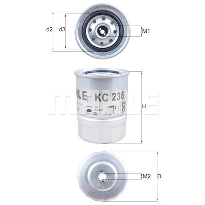 Filtro de combustível MAHLE ORIGINAL KC 236