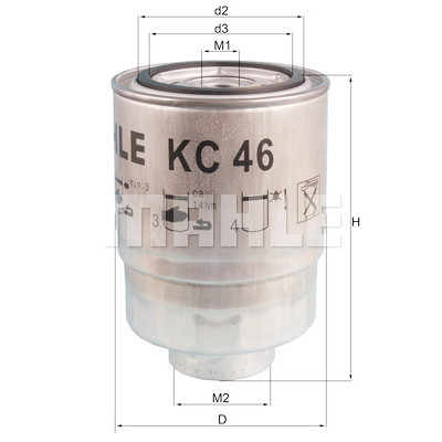 Filtro de combustível MAHLE ORIGINAL KC 46