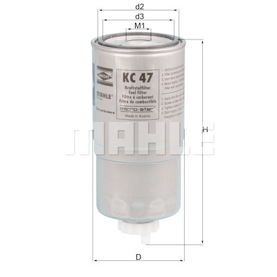 Filtro de combustível MAHLE ORIGINAL KC 47