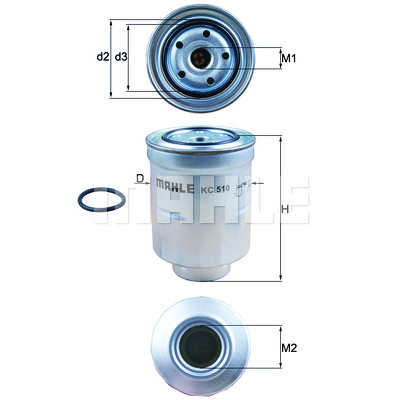 Filtro de combustível MAHLE ORIGINAL KC 510D