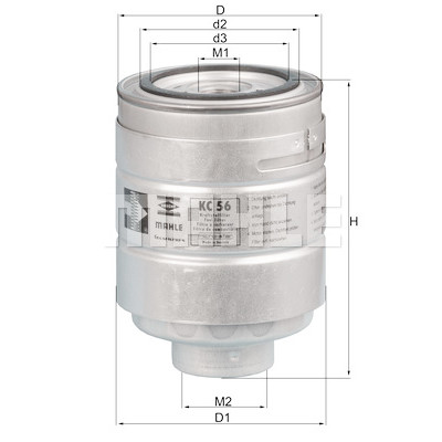 Filtro de combustível MAHLE ORIGINAL KC 56