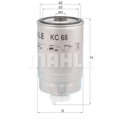 Filtro de combustível MAHLE ORIGINAL KC 68
