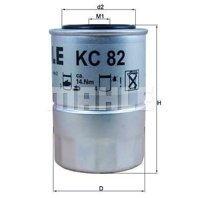 Filtro de combustível MAHLE ORIGINAL KC 82D