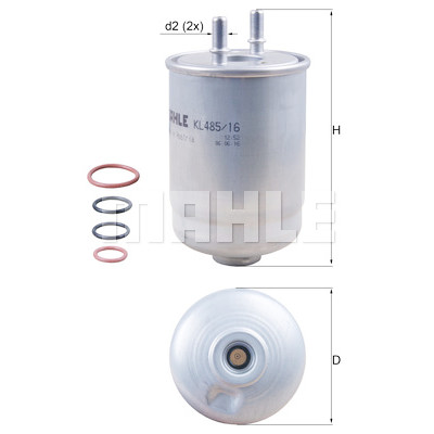 Filtro de combustível MAHLE ORIGINAL KL 485/16D