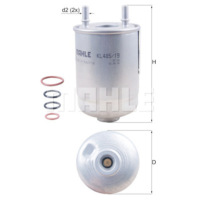 Filtro de combustível MAHLE ORIGINAL KL 485/19D