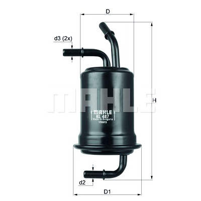 Filtro de combustível MAHLE ORIGINAL KL 487