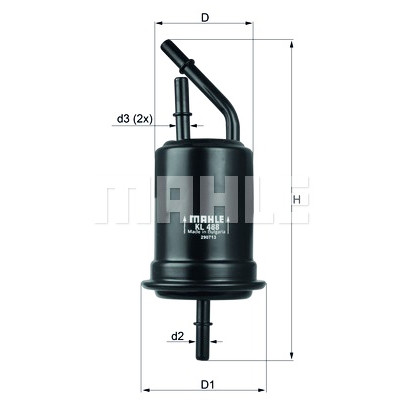 Filtro de combustível MAHLE ORIGINAL KL 488