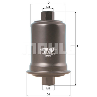 Filtro de combustível MAHLE ORIGINAL KL 522