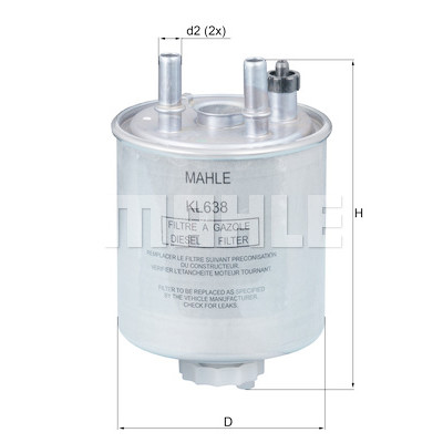 Filtro de combustível MAHLE ORIGINAL KL 638