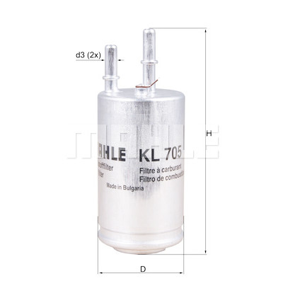 Filtro de combustível MAHLE ORIGINAL KL 705