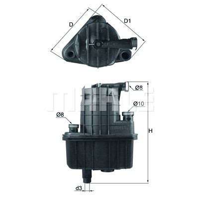 Filtro de combustível MAHLE ORIGINAL KL 832D