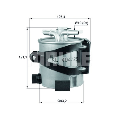 Filtro de combustível MAHLE ORIGINAL KLH 44/25