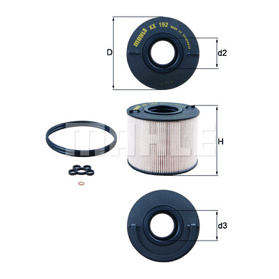 Filtro de combustível MAHLE ORIGINAL KX 192D