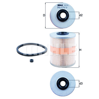 Filtro de combustível MAHLE ORIGINAL KX 206D