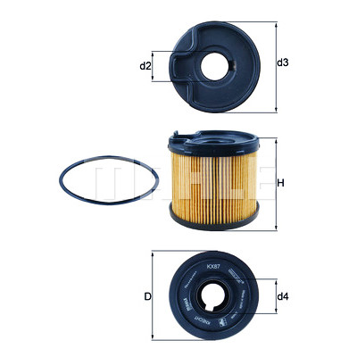 Filtro de combustível MAHLE ORIGINAL KX 87D
