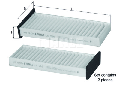 Filtro, ar de cabine MAHLE ORIGINAL LA 296/S