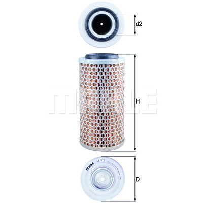 Filtro de ar MAHLE ORIGINAL LX 272