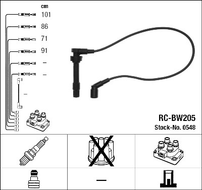 Conjunto de cabos de ignição NGK 548