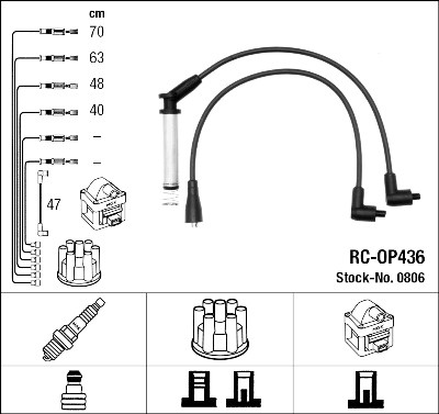 Conjunto de cabos de ignição NGK 806