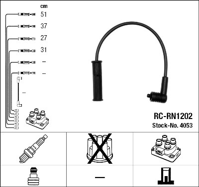 Conjunto de cabos de ignição NGK 4053