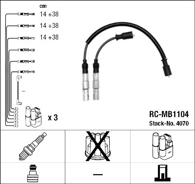 Conjunto de cabos de ignição NGK 4070