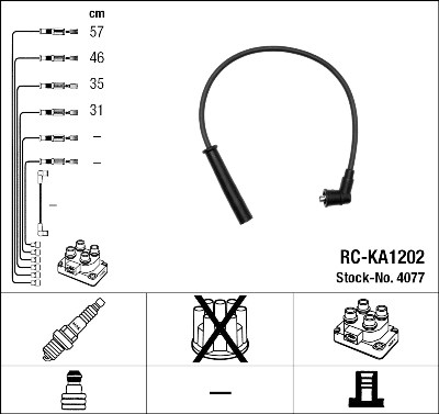 Conjunto de cabos de ignição NGK 4077